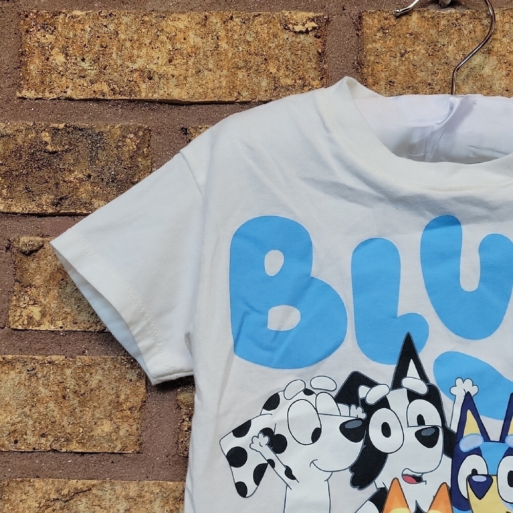 Bluey White T-shirt With Bluey Characters Size 5T - Picture 4 of 7